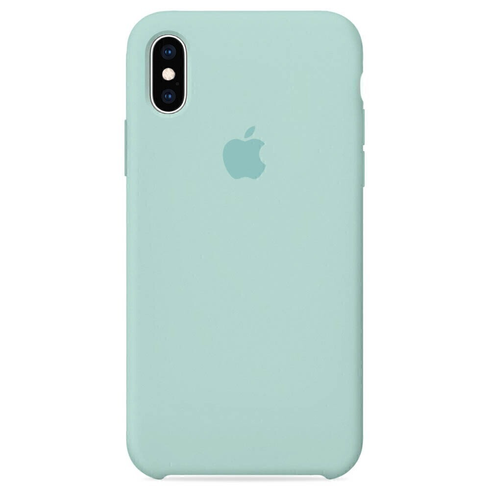 Силиконовый чехол для смартфона Silicone Case на iPhone Xs MAX / Айфон Xs MAX с логотипом, морская зелень #1
