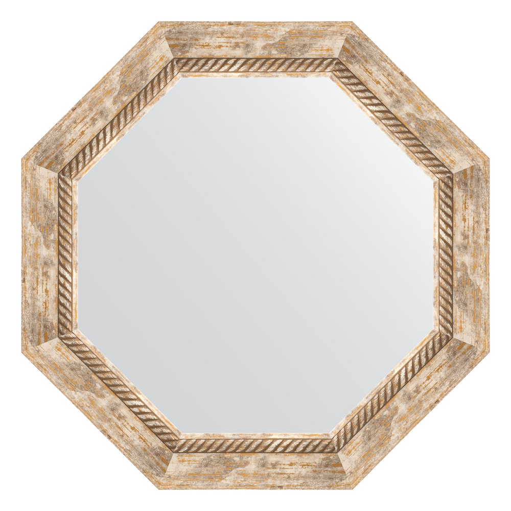 Зеркало в багетной раме - прованс с плетением 70 mm (58x58 cm) (EVOFORM) BY 7318  #1