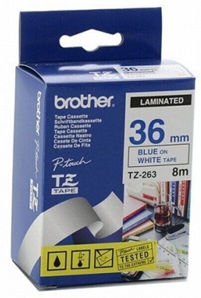 Brother TZe-263 ленточный картридж - синий на белом, 8 м для принтеров Brother  #1