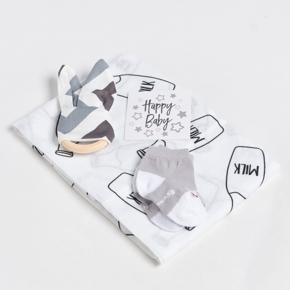 Подарочный набор Крошка Я Milk, пеленка, носки, аксессуар #1