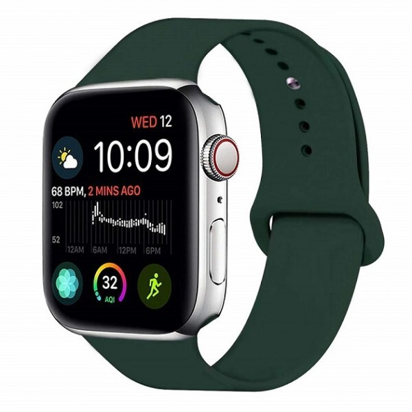 Ремешок для Apple Watch, силиконовый 42/44 мм / Ремешок для смарт часов (темно-зеленый)  #1