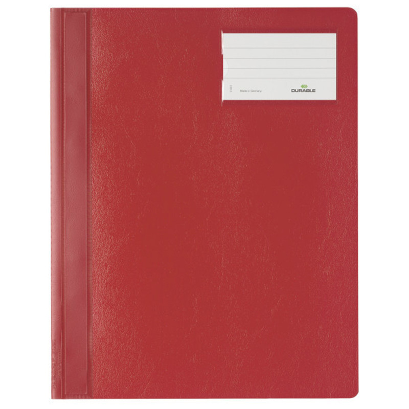 Папка - скоросшиватель Durable, для документов, с карманом для маркировки, A4+, ПВХ, красный  #1