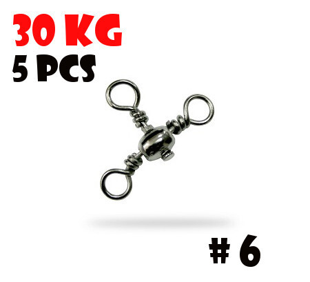 Вертлюг Тройной Vido-Craft Rolling Cross-Line Swivel #6 (30kg/5pcs) #1