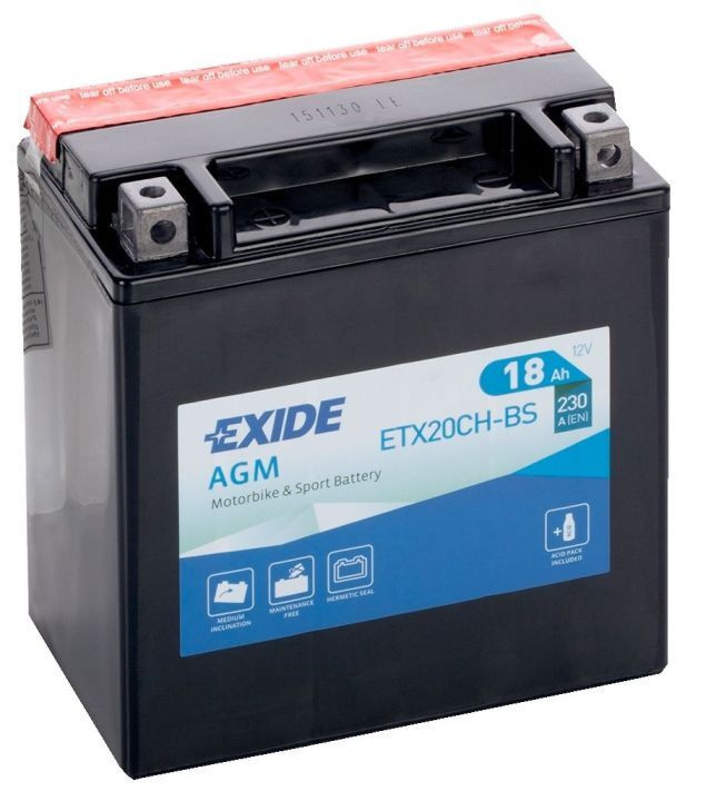 EXIDE ETX20CH-BS Мото аккумулятор 12 В 18 Ач 230 A  #1