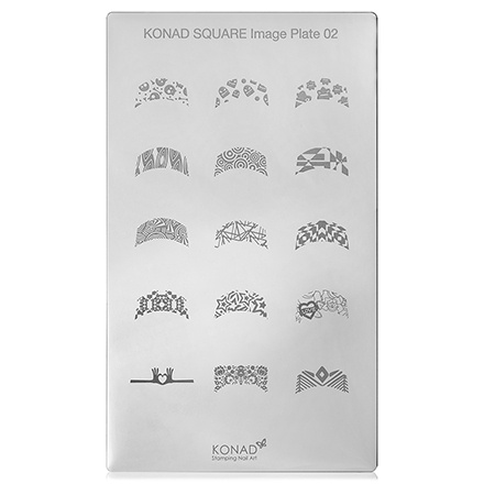 Konad, Пластина для стемпинга Square Image Plate 02 френч #1