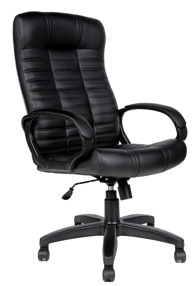 Ортопедическое кресло компьютерное Евростиль игровое кресло Атлант Ультра SOFT кожа черная  #1