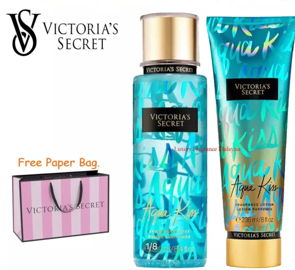 Victorias secret Подарочный набор лосьон + спрей Aqua Kiss с пакетом VS, отличный подарок на 8 марта #1