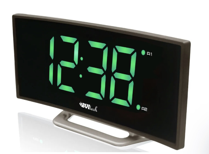 Цифровой будильник электронные часы зеркальные с зелеными цифрами часы с будильником для спальни дома #1
