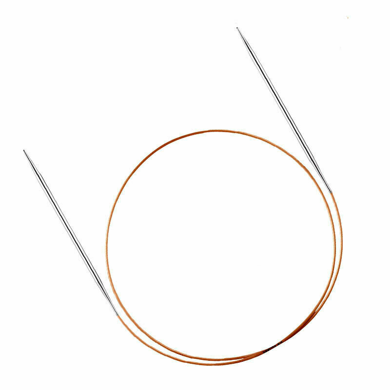 Спицы для вязания Addi круговые с удлиненным кончиком, латунь, 1,75 мм, 120 см, арт.715-7/1.75-120  #1