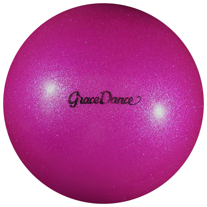 Мяч для художественной гимнастики, блеск, 18,5 см, 400 г, цвет розовый  #1