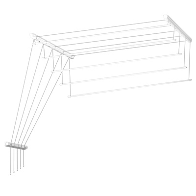 Сушилка для белья потолочная 2и1м, пластмассовые кронштейны, алюминиевые стержни, потолочный способ установки #1