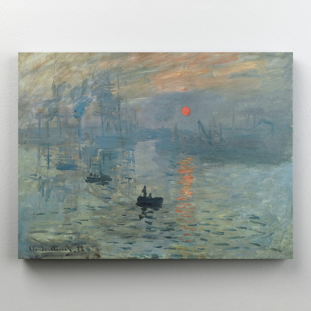 Интерьерная картина на холсте, репродукция "Впечатление. Восходящее солнце" - Клод Моне" размер 80x60 #1