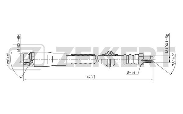 Шланг тормозной ZEKKERT BS9312 Ford Mondeo III 00- BS-9312 ZEKKERT #1