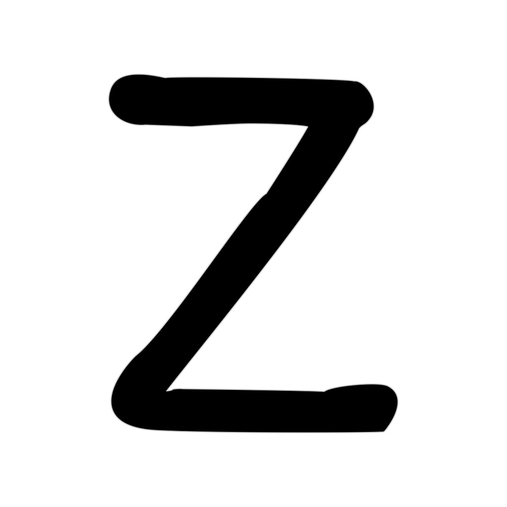 Патриотическая наклейка на стекло авто знак "Z" 40см черный, стикер на монтажке 2шт  #1