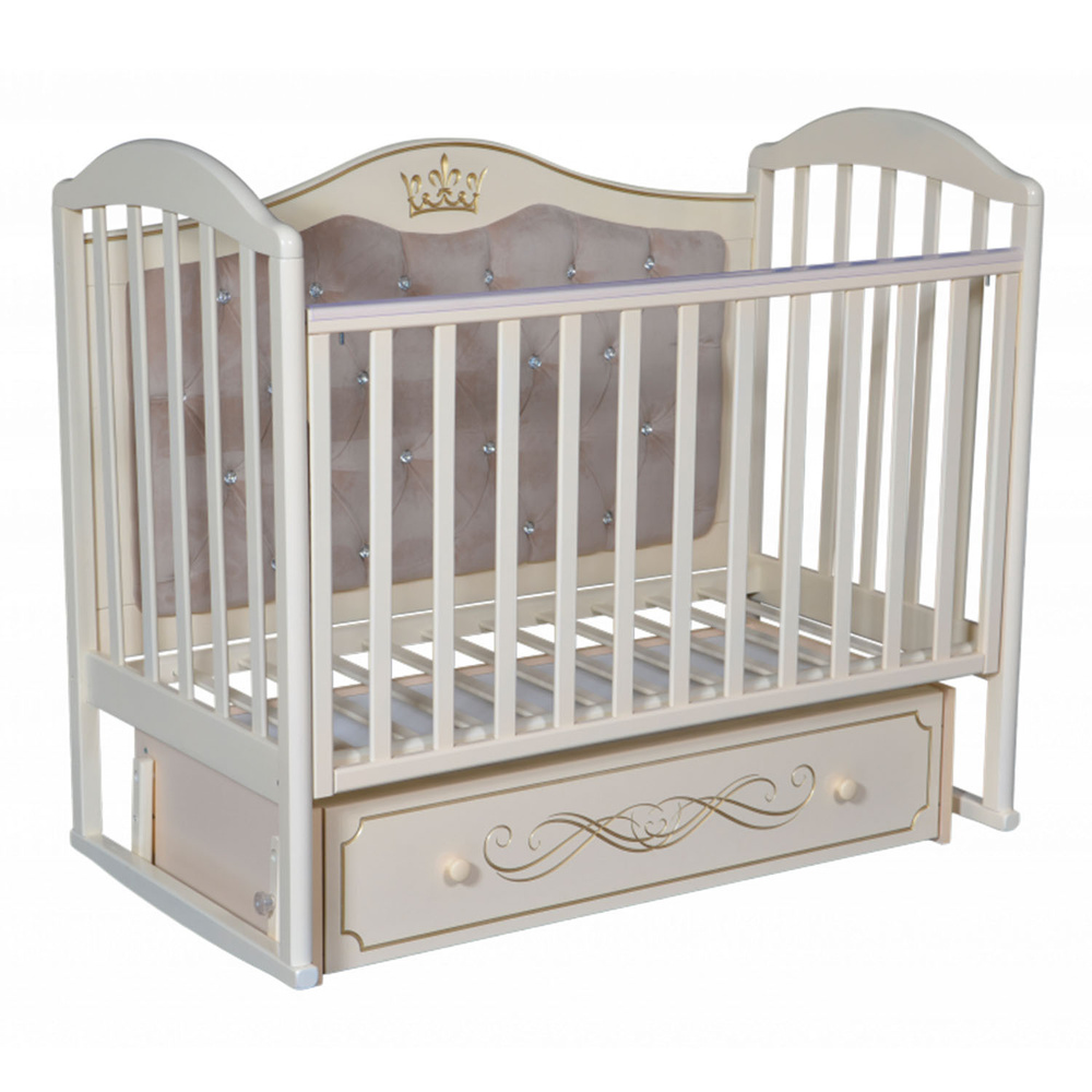 Кроватка детская Антел Anita-999 для новорожденных с мягкой спинкой, универсальным маятником, автостенкой #1
