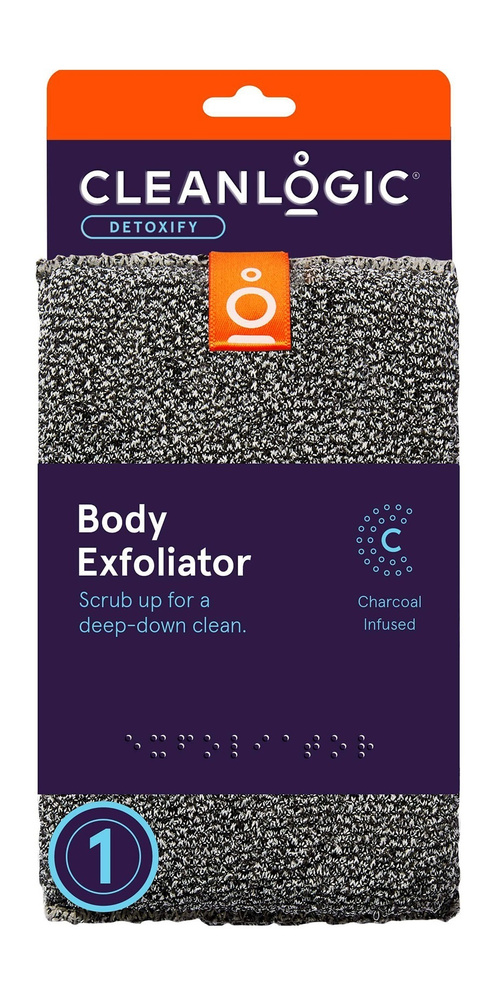 Мочалка для тела с древесным углем Cleanlogic Detoxify Body Exfoliator #1