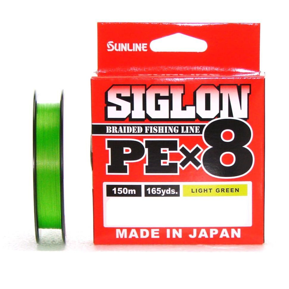 Плетеный шнур Sunline Siglon PE8 150m (LG) 25LB, 1.5PE, 11kg, Light Green #1