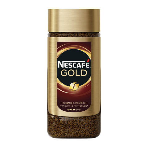Кофе молотый в растворимом NESCAFE (Нескафе) "Gold", сублимированный, 95 г, стеклянная банка  #1