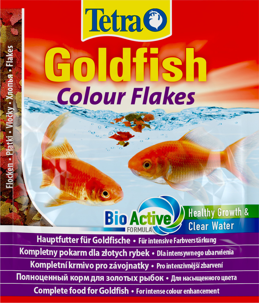 Tetra GoldFish Color Flakes 12г (пакетик)- сбалансированный корм в хлопьях для всех золотых рыбок - для #1