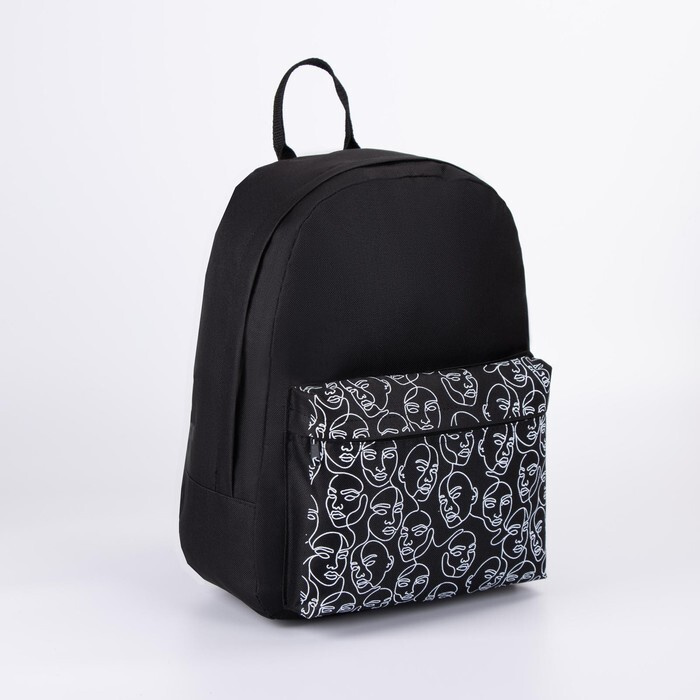 Рюкзак молодёжный One line, 29х12х37 см, отд на молнии, наружный карман, светоотраж., чёрный  #1