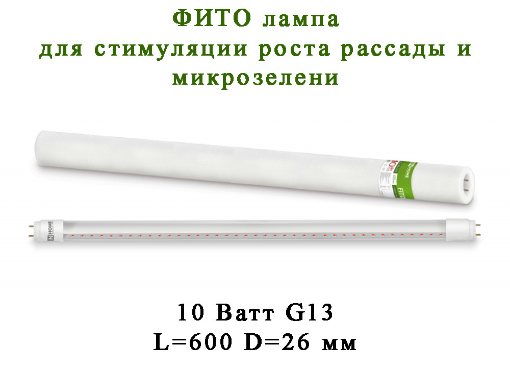 Лампа светодиодная LED-T8-FITO 10Вт 230В G13 600мм IN HOME #1