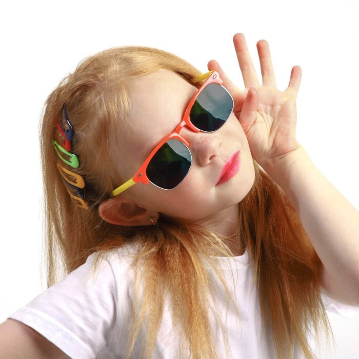 Очки солнцезащитные детские "Round", оправа и дужки разного цвета, МИКС, 12.5 x 4.5 см  #1
