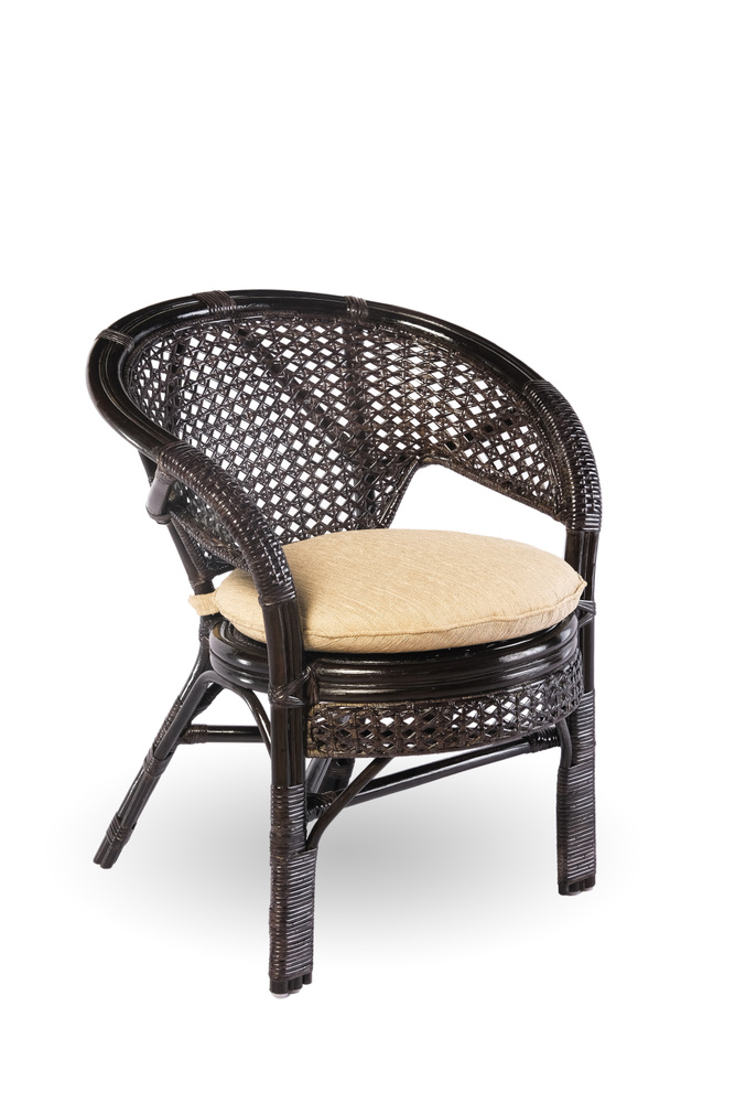 Кресло Пеланги из натурального ротанга с подушкой, цвет венге , 65х65х80 см  #1