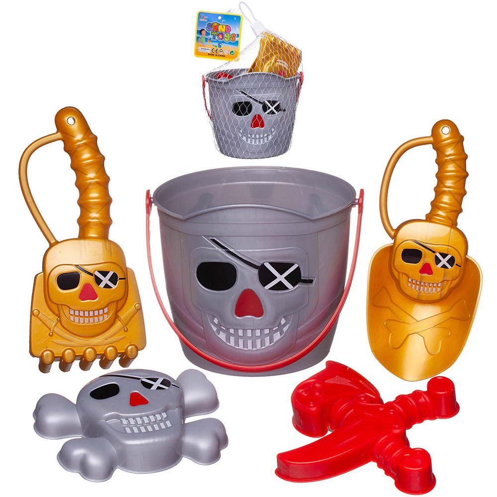 Набор игрушек для песочницы ABtoys Пираты в сетке, серебряный  #1