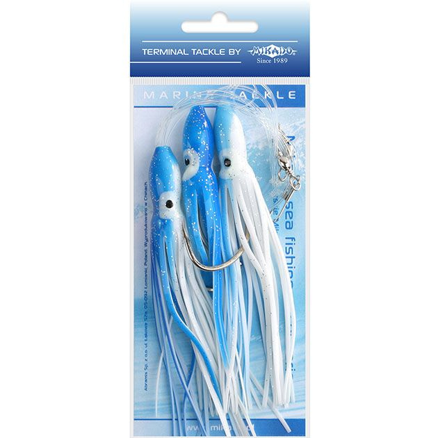 Морская оснастка Mikado OCTOPUS RIG 12 см, крючок № 7/0 (3шт.) BLUE/WHITE #1