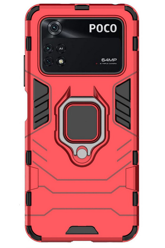 Чехол противоударный для Xiaomi Poco M4 Pro 4G / Поко М4 Про 4G (Красный)  #1