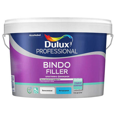 DULUX BINDO FILLER / Дюлакс Биндо Филлер шпаклевка финишная, колеруемая, безусадочная под покраску и #1