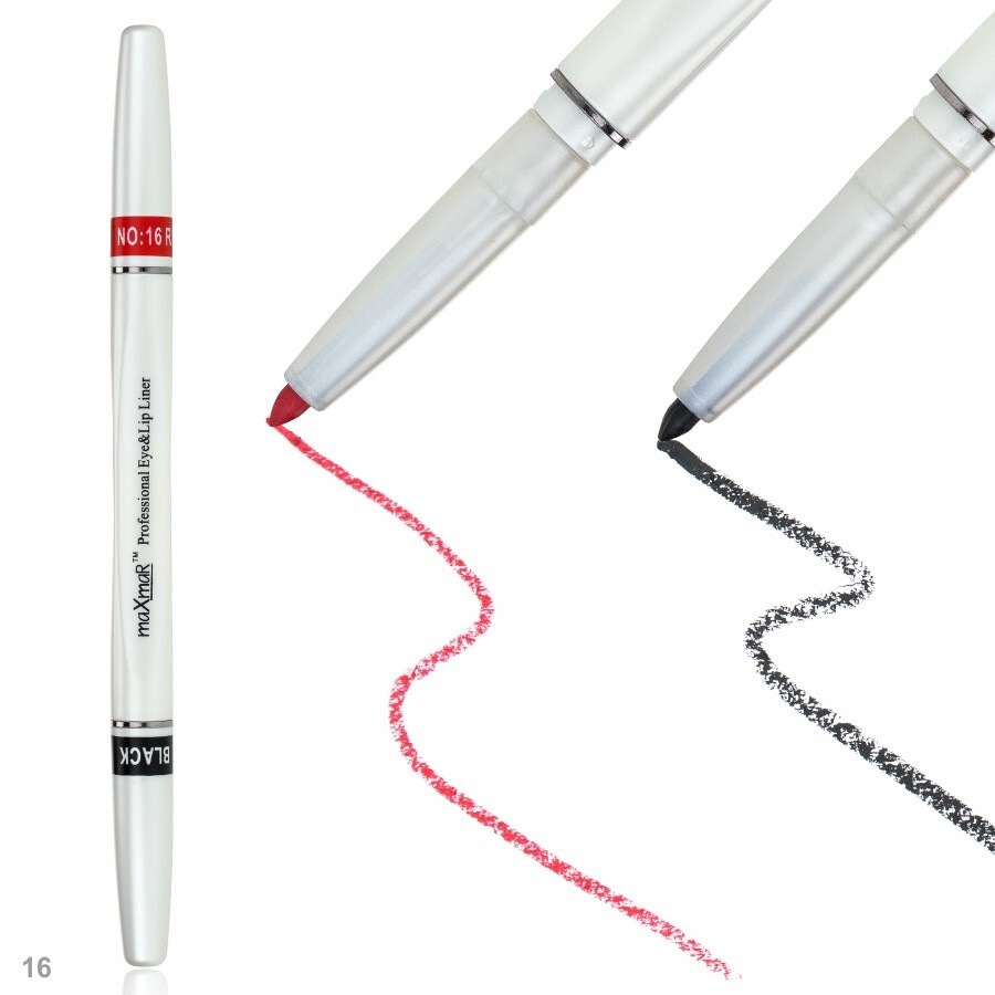 maXmaR Двухсторонний механический контурный карандаш для губ art 005 № 16 Black+Red  #1