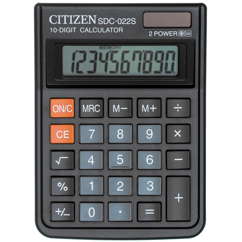 Калькулятор настольный КОМПАКТНЫЙ CITIZEN SDC-022S/022SR, 10 разряд  #1