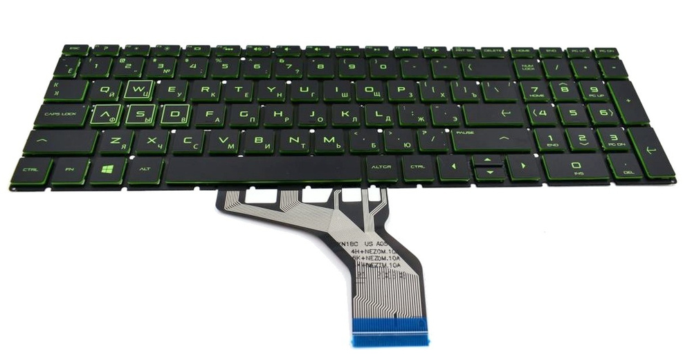 Клавиатура для HP Pavilion Gaming 15-ec1072ur ноутбука зеленая с ...