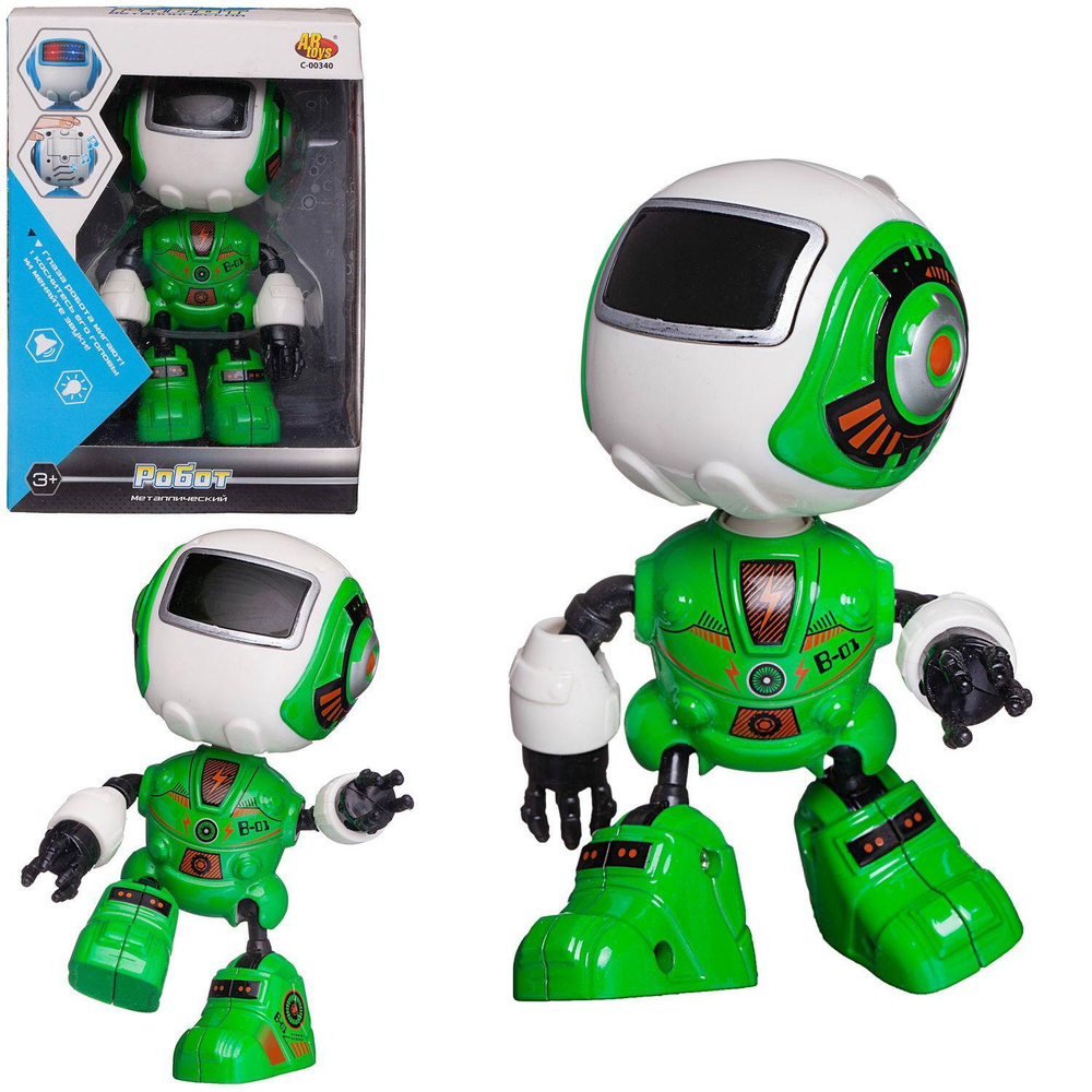 Робот ABtoys металлический, со звуковыми эффектами, зеленый  #1