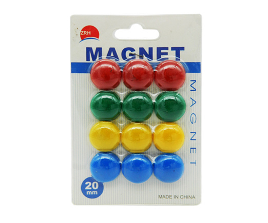 Набор магнитов для досок диаметр 20 мм 12 штук круглые 4 разных цвета магниты на холодильник  #1