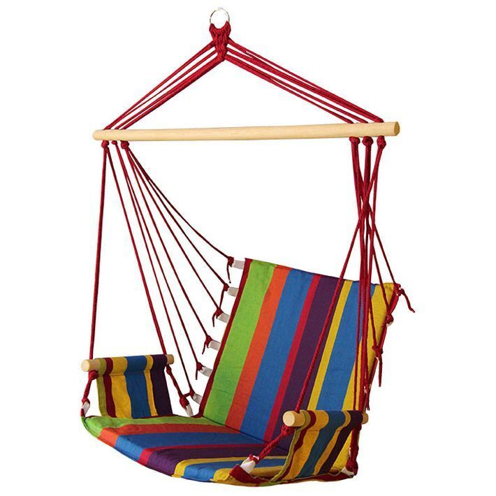 Кресло-гамак полотняное подвесное на веревках для отдыха в летний сезон на природе, террасе, пляже, даче, #1