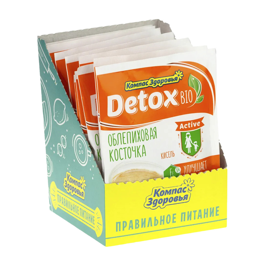 Кисель овсяно-льняной "Detox Bio Active" на фруктозе, 25 гр Компас здоровья (10 шт. в наборе)  #1