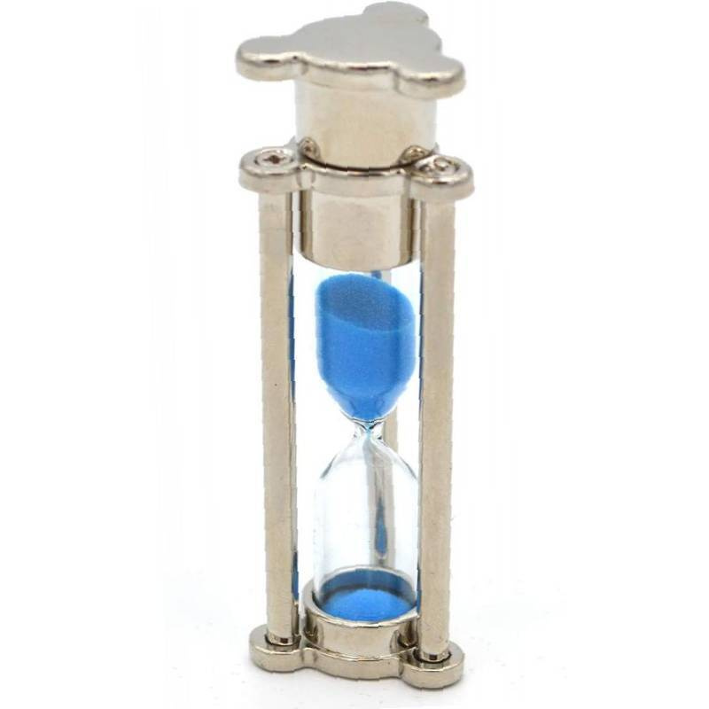 Подарочный USB-флеш-накопитель ПЕСОЧНЫЕ ЧАСЫ серебро с синим песком оригинальная флешка 32GB  #1