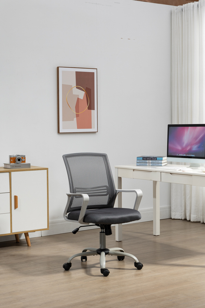 Guocai Офисное кресло Кресло компьютерное, в офис, серый #1
