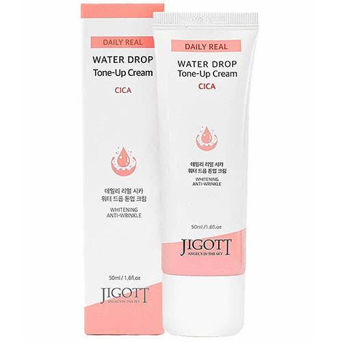 Jigott, cica Крем для лица увлажняющий с центеллой азиатской daily real cica water drop tone up cream, #1