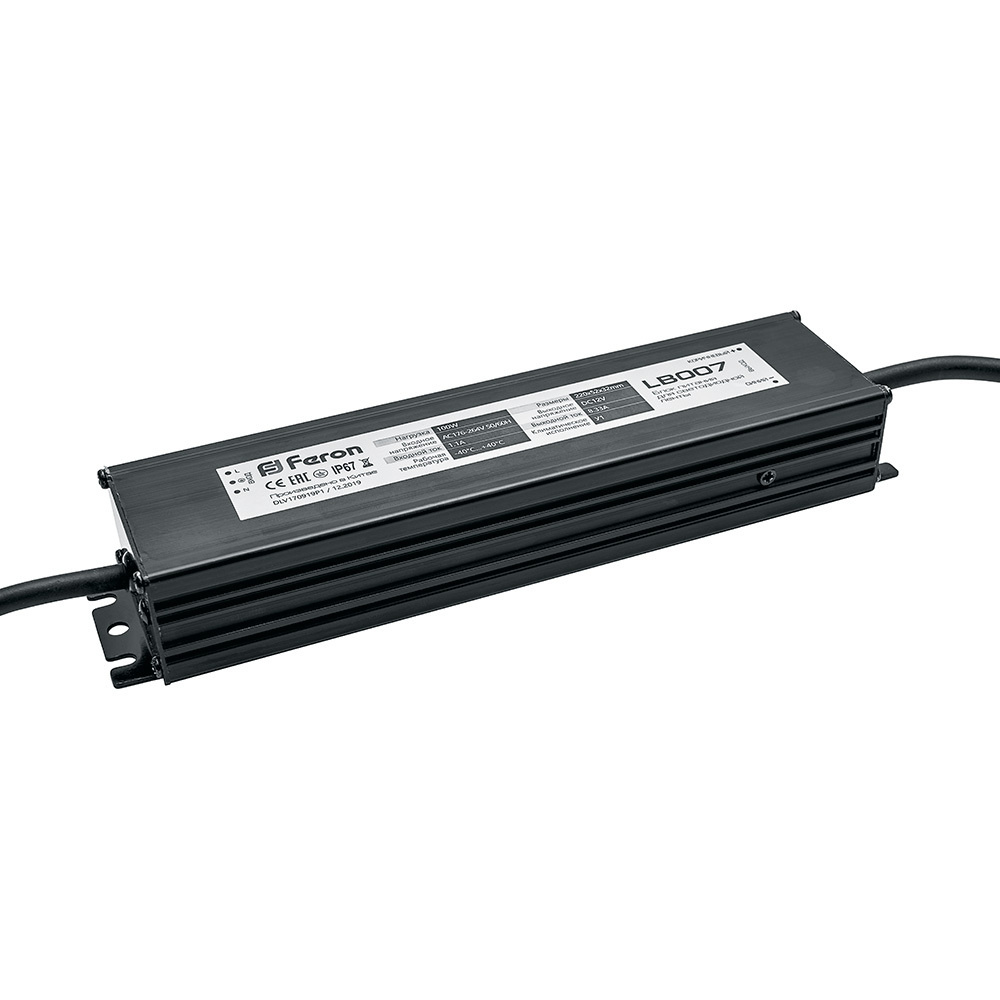 Трансформатор электронный для светодиодной ленты 100W 12V IP67 (драйвер), LB007  #1