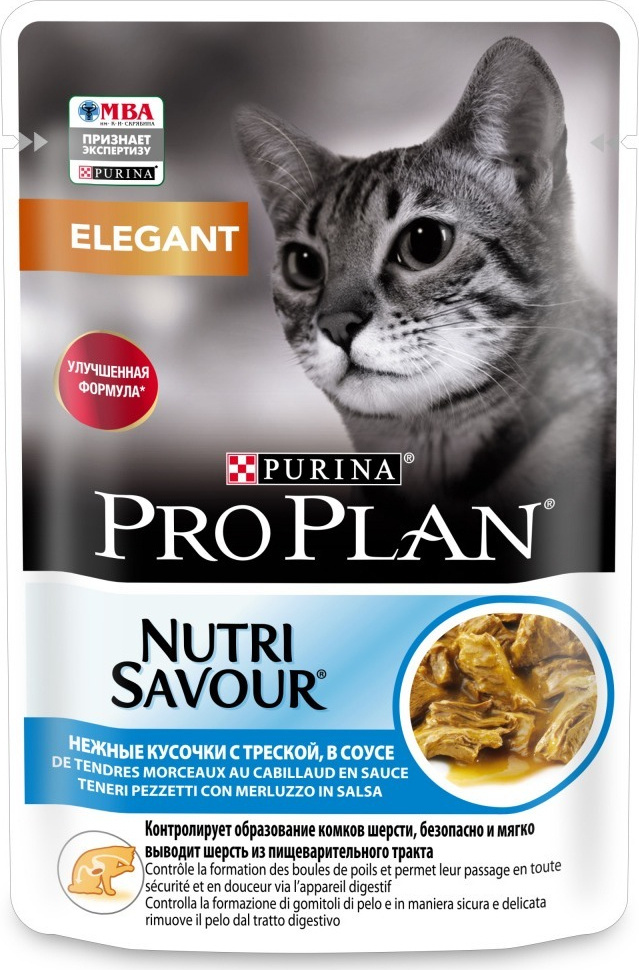 Корм для кошек влажный Purina / Пурина ProPlan Elegant для взрослых кошек с чувствительной кожей / пауч #1