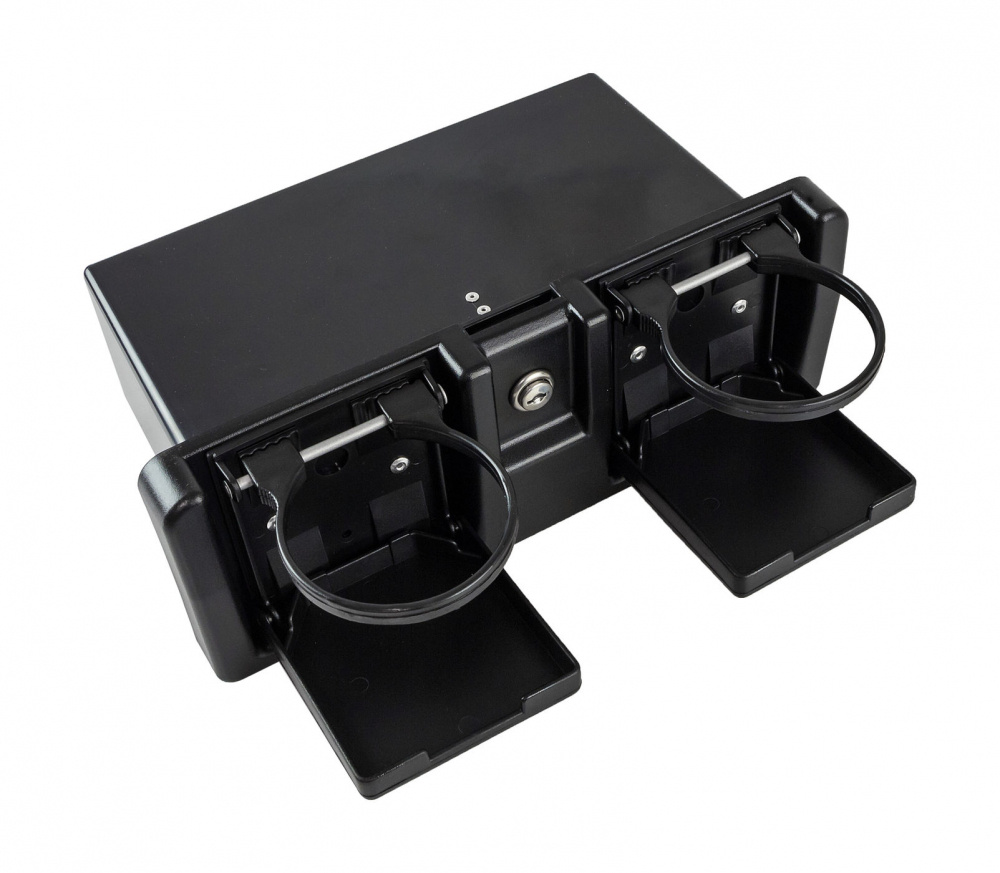 Ящик для мелочей врезной, с замком и складным подстаканником, черный C12201 EASTERNER  #1