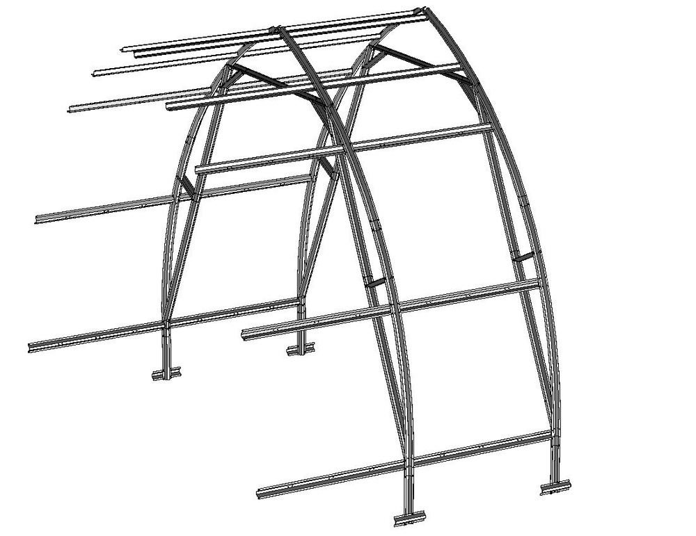 Каркас вставки к теплице "Дачная Стрелка Люкс" 2.6*2*2.5 (упаковано в коробку) без укрывного материала #1