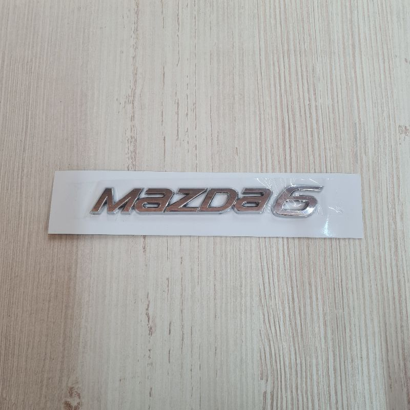 Надпись Mazda / Мазда 6 хром новая 14х2,1 см #1