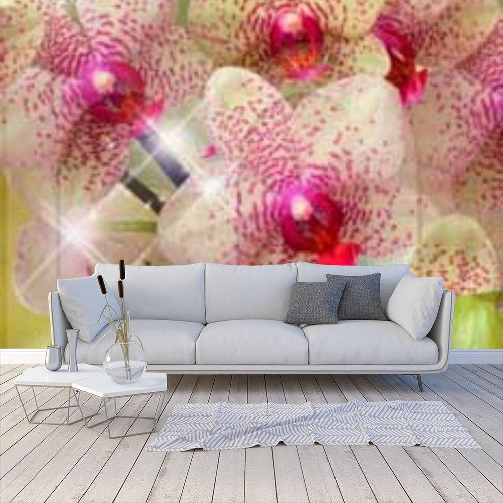 Фотообои на стену бесшовные, Master Fresok Узкие цветочные В270 см х ...