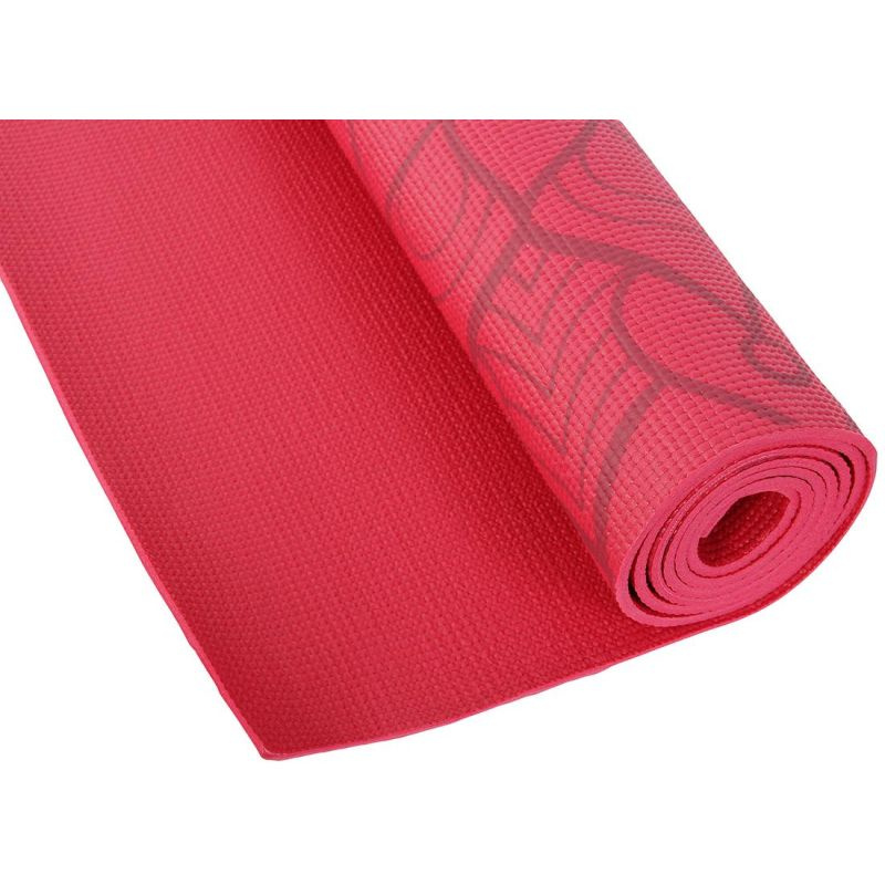 Коврик для фитнеса и йоги Larsen PVC красный с принтом р180х60х0,5см  #1