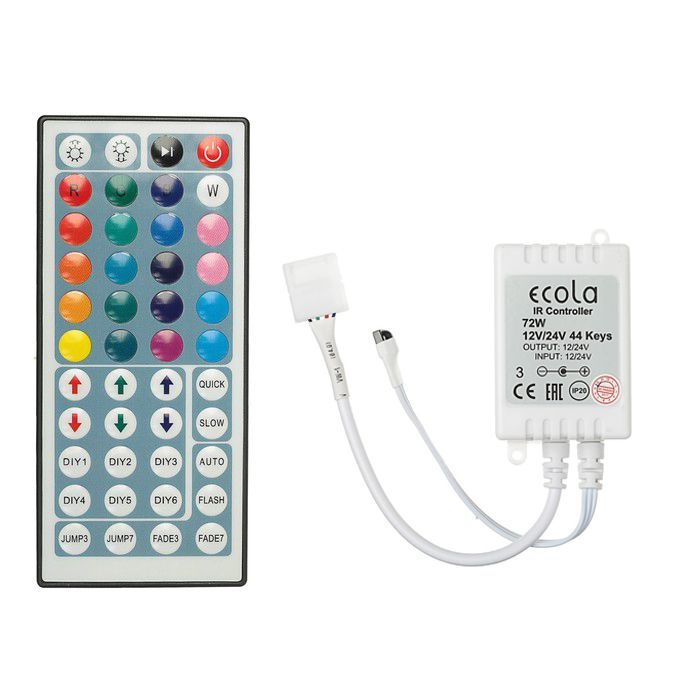Контроллер для цветной RGB светодиодной ленты с большим ИК пультом управления на 6 Ампер, 12V/72 и 24V/144W, #1