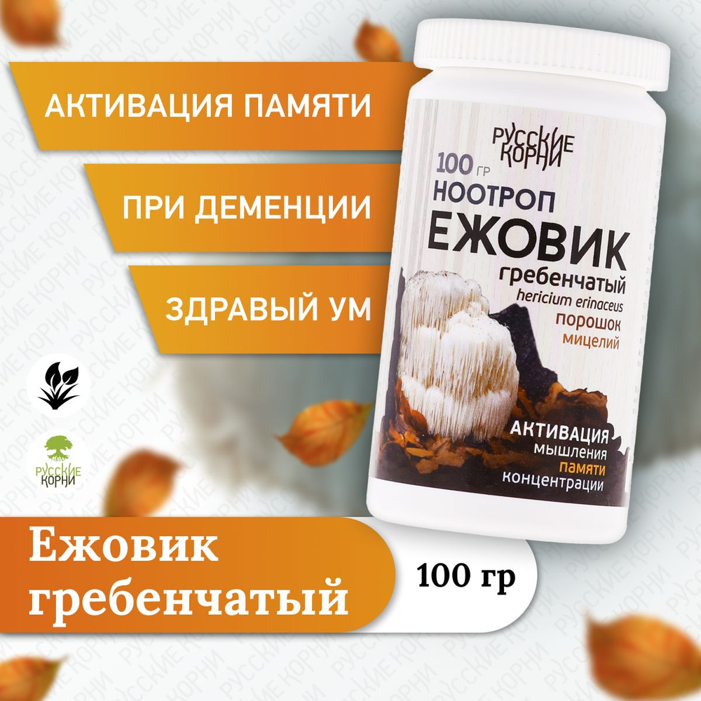 Русские корни Грибы сушеные Ежовик гребенчатый 100г. 1шт.  #1